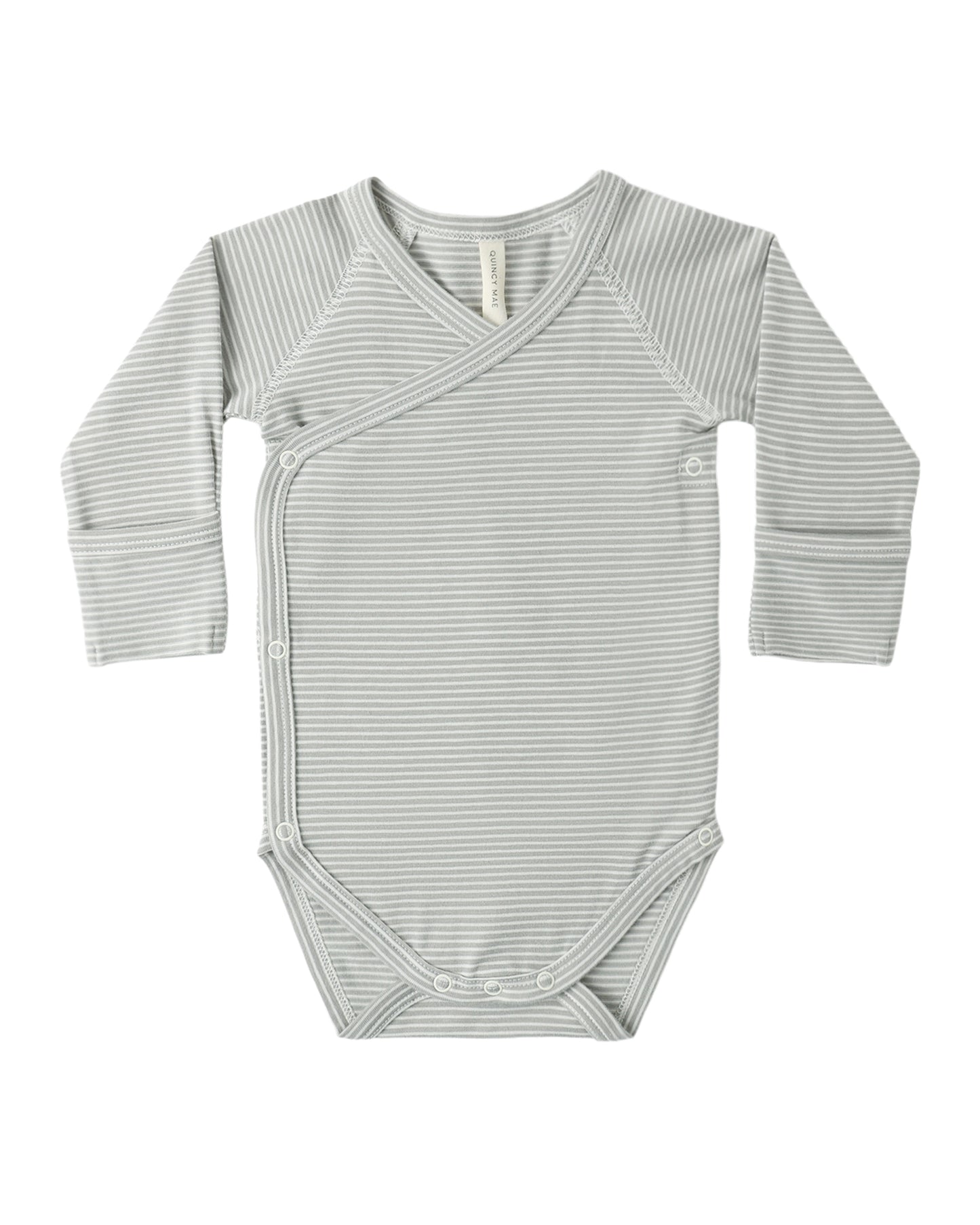 Side Snap Bodysuit Sage Micro Stripe