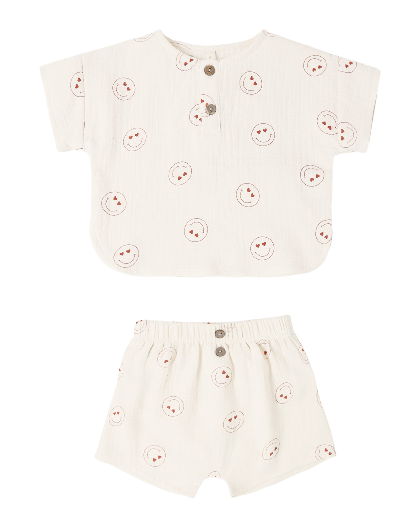 Woven Boxy Top+Short Set||Heart