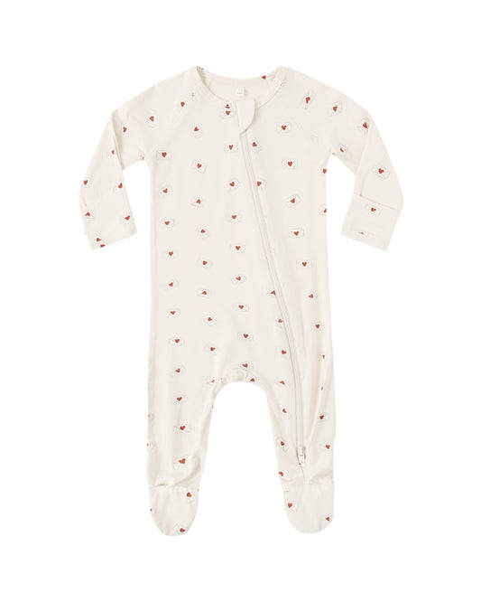 Bamboo Zip Footie||Valentine