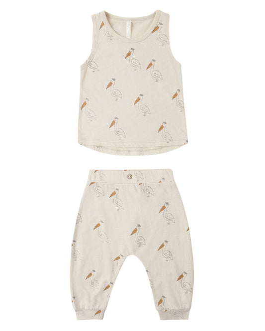 Tank+Slouch Pant Set||Pelican