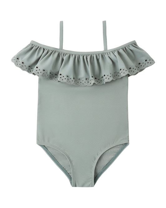 Off-the-Shoulder OP||Sea Green