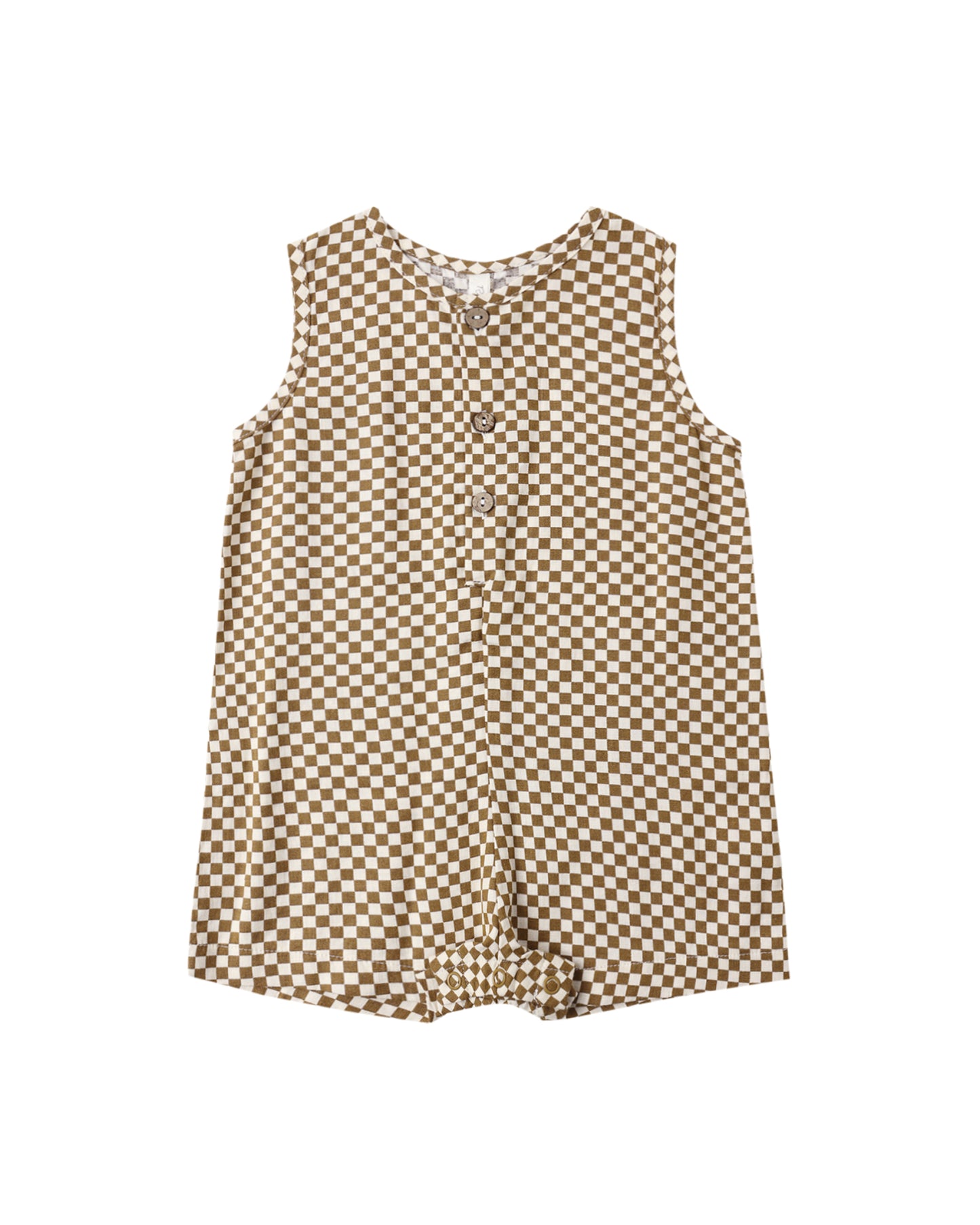 Mavrick Romper||Ocre Check