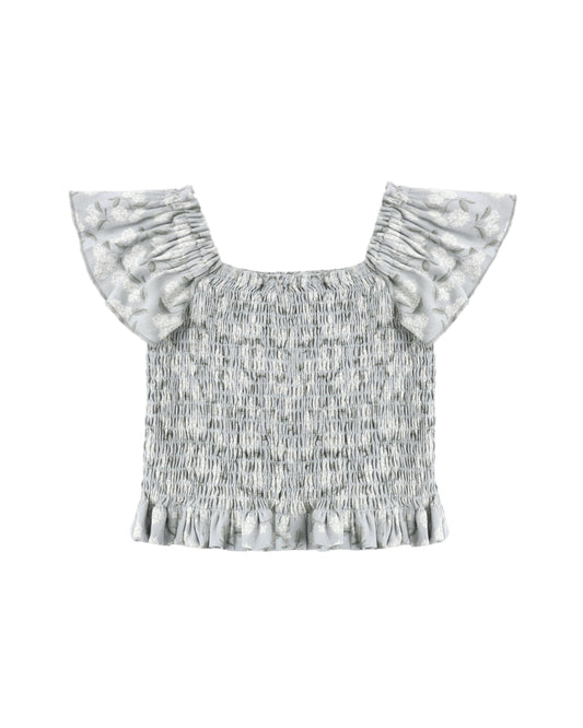 Zayla Top/Tiered Midi Skirt||Hydrangea Set