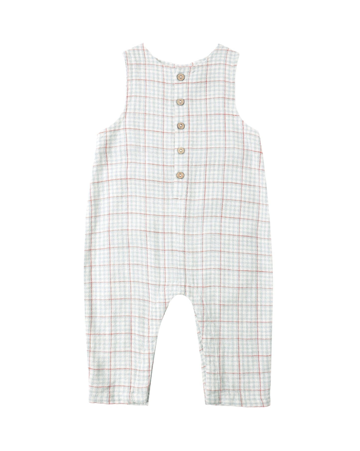 Button Jumpsuit||Light Blue Stripe