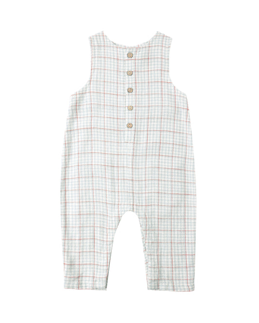 Button Jumpsuit||Light Blue Stripe