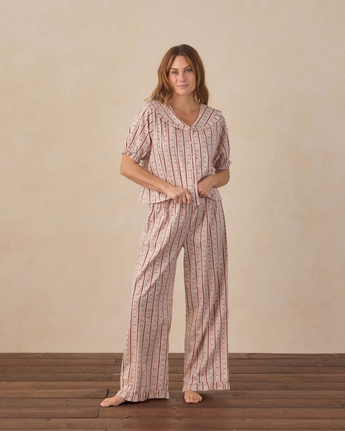 Women's Ruffle PJs Candy Cane Lane