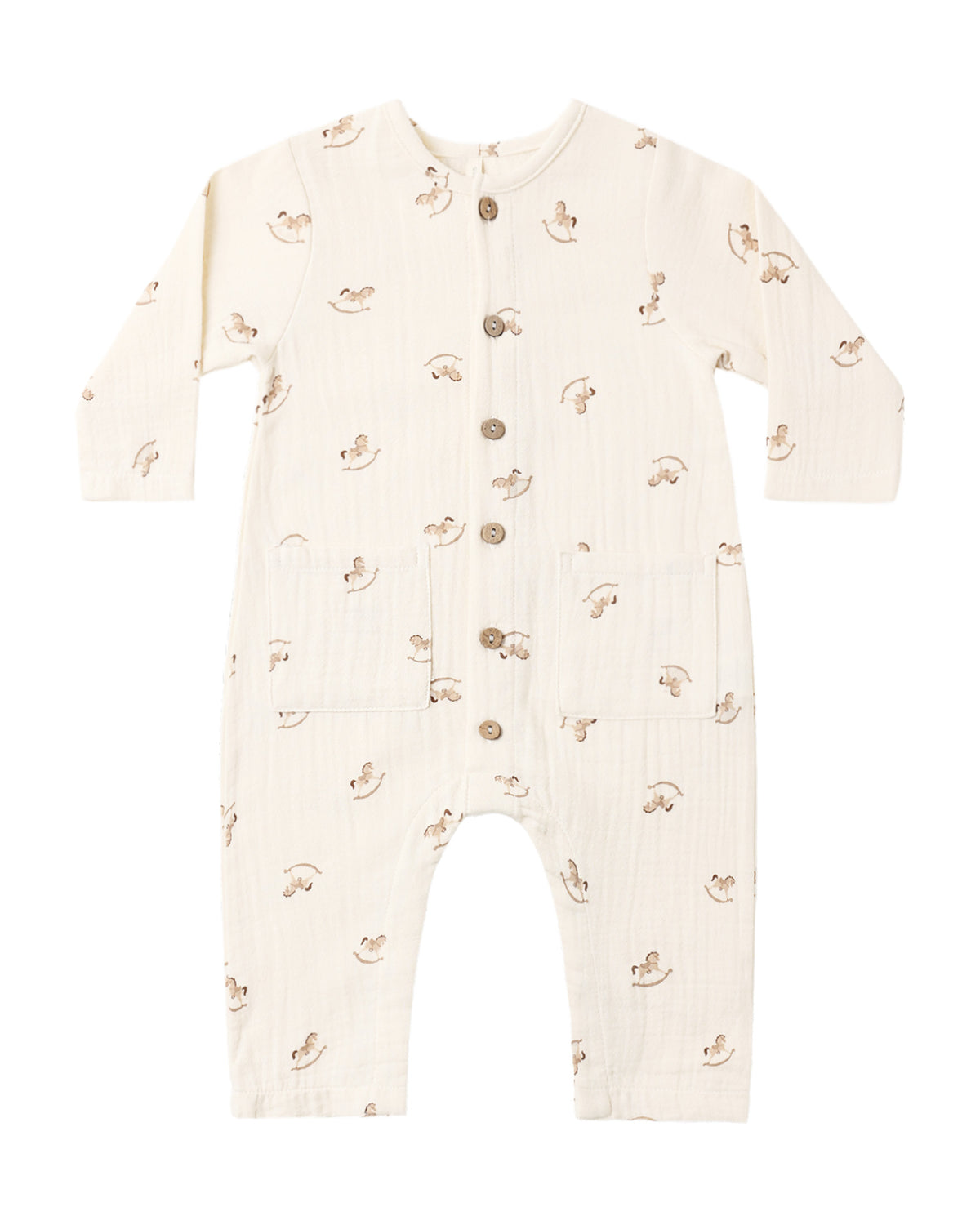 Pocketed Woven Jumpsuit Rocking Horse