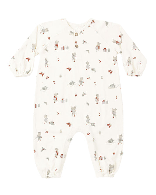 Henley Jumpsuit Holiday Mouse