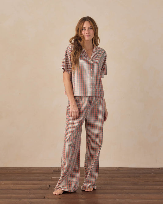 Women's Woven PJ Set Holiday Gingham