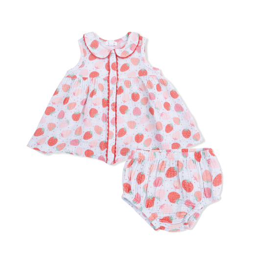 Strawberry Bliss - Jill Dress Sleeveless w/Bloomer
